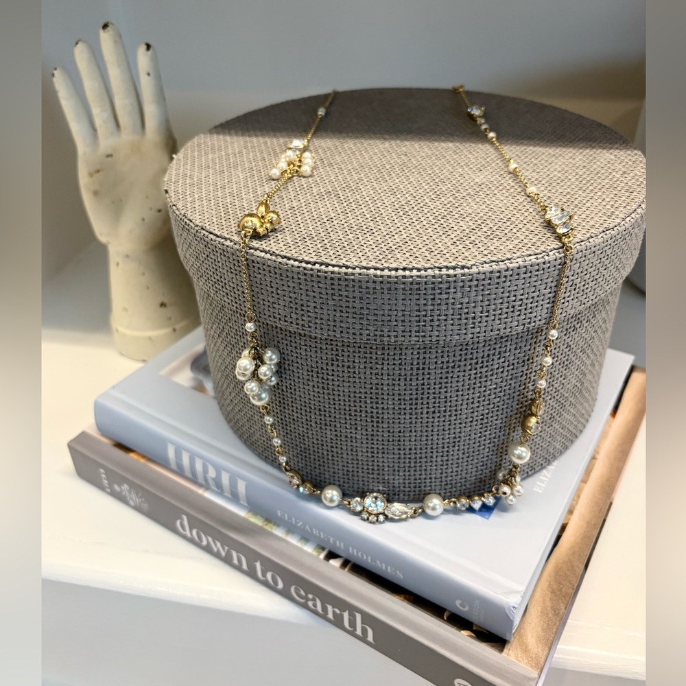 J. Crew || Sparkly Crystal and Pearl Necklace